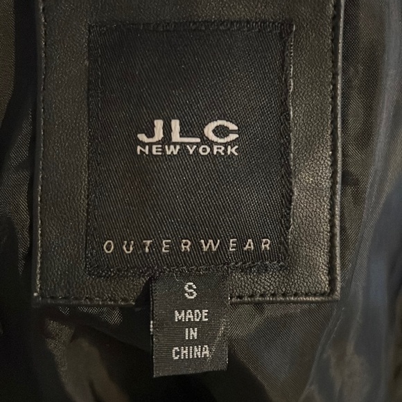 JLC New York black leather zip up jacket! - Picture 3 of 5